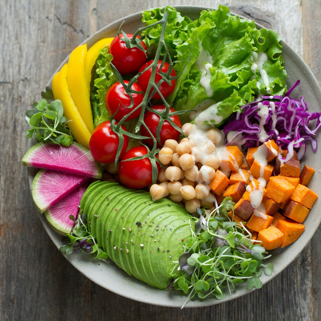 Rainbow fresh salad bowl